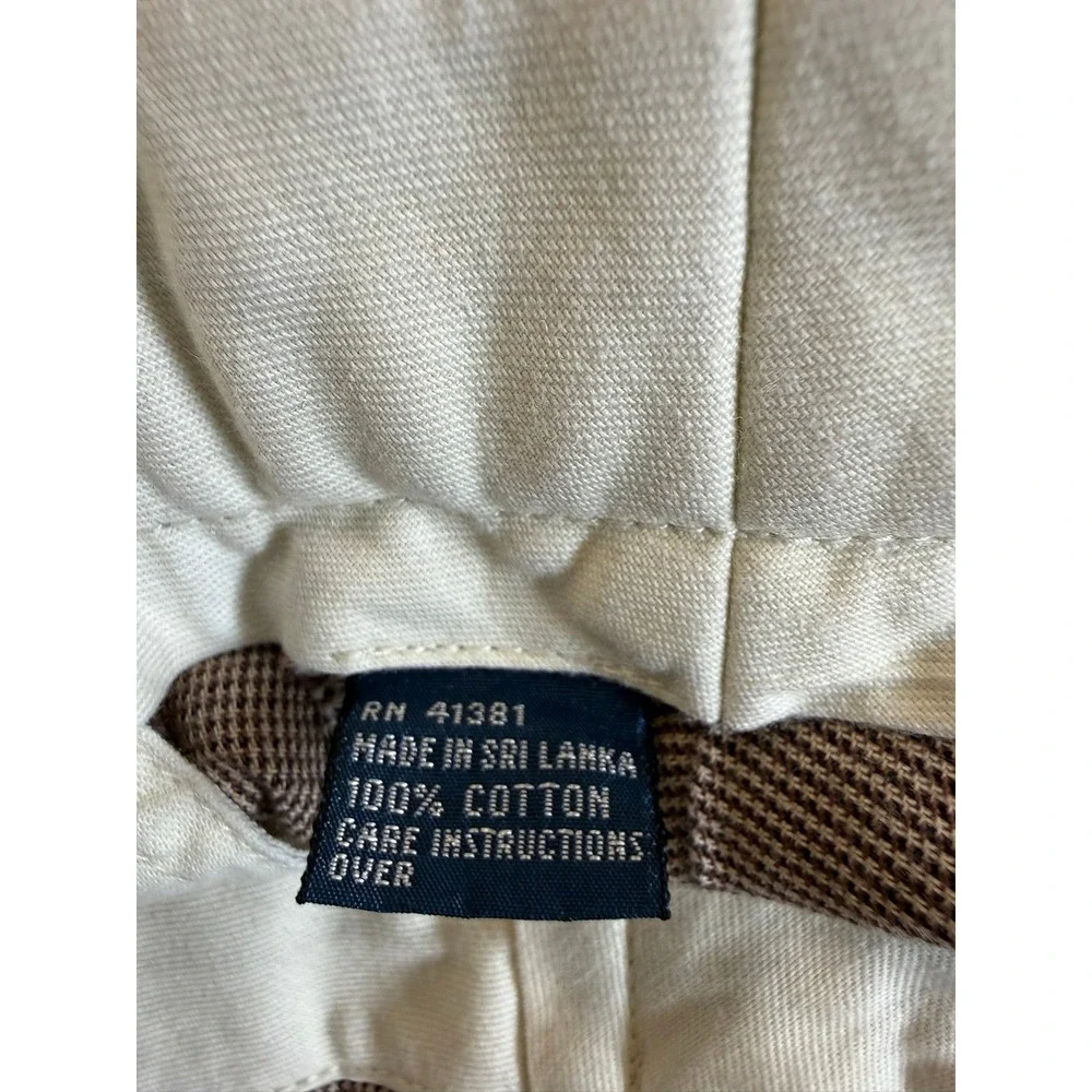 Vintage Polo Ralph Lauren Mens Brown Houndstooth Pleated Dress Pants 34x32